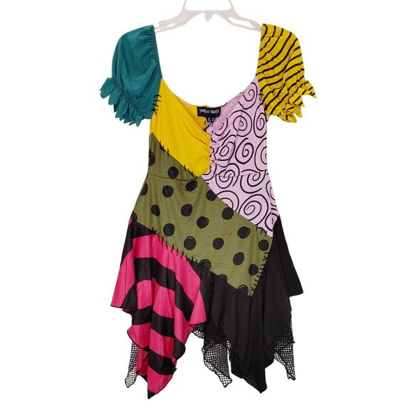 Dolls Kill Nightmare Sally Rag Doll Halloween Costume Colorblock Womens S NWT - Picture 1 of 11